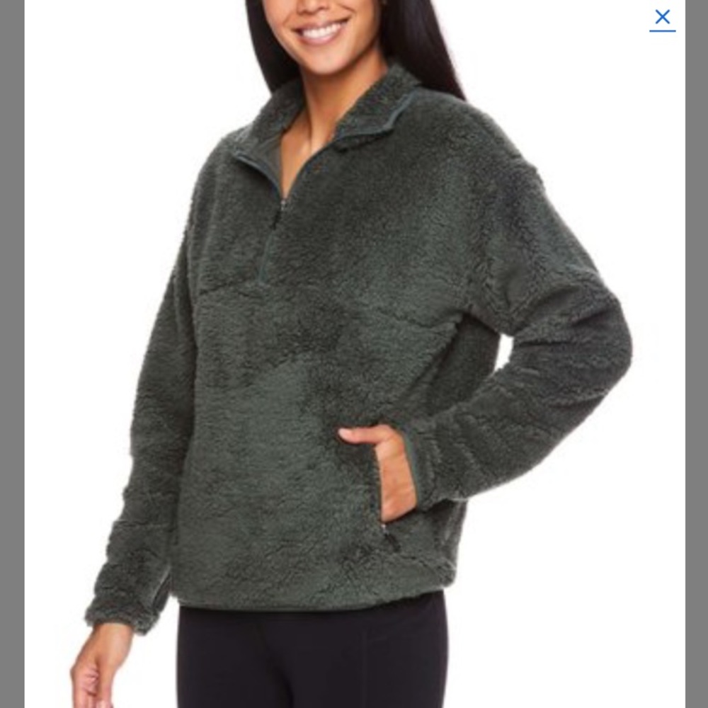 Gaiam Green M Teddy Jacket Pullover